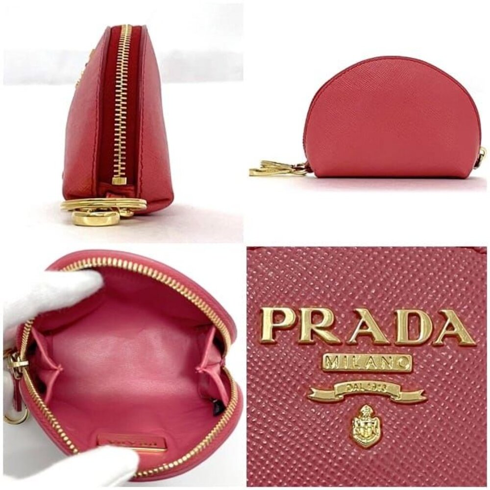 Prada Coin Case Pink 1 M1218 Saffiano Leather - Picture 2 of 10